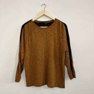 Zara TRF Burnt Orange Sleeve Stripe Pullover Sweater Size Medium Women’s